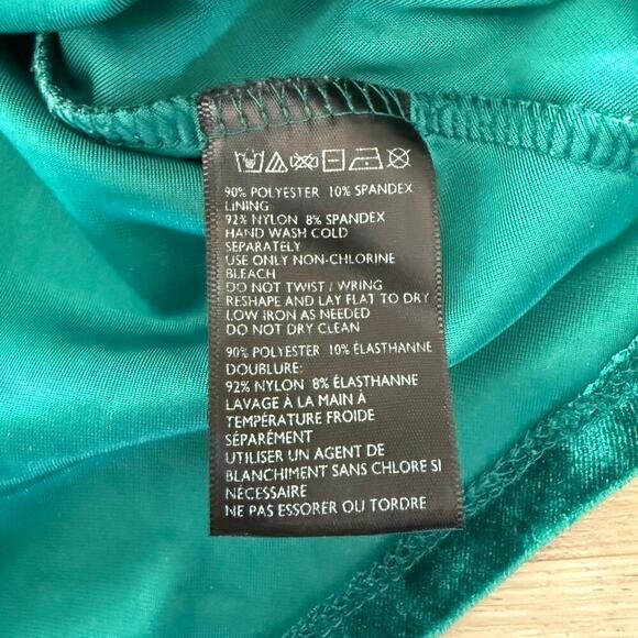 Urban Outfitters Heart Of The Ocean Green Sweetheart Velvet Mini Dress Small - Picture 9 of 9